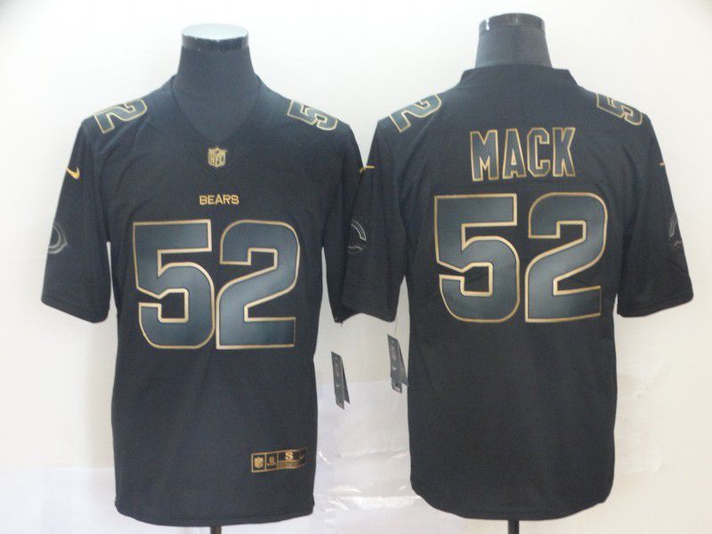 Men Chicago Bears 52 Mack Nike Vapor Limited Black Golden NFL Jerseys